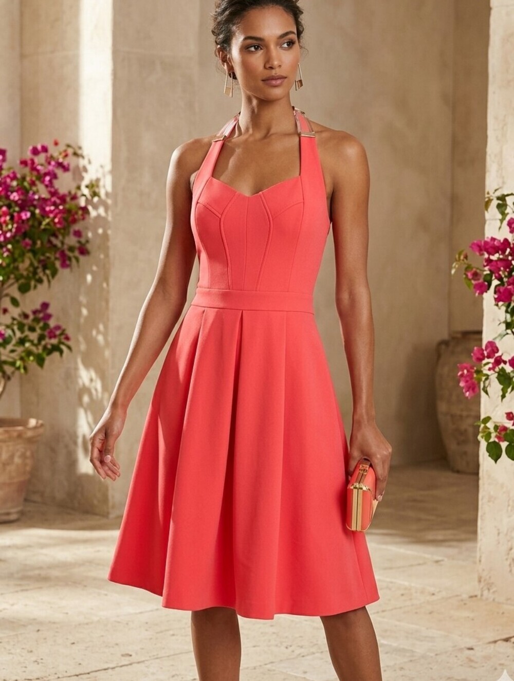 BCBGeneration Red Midi A-Line Dress Sz 4